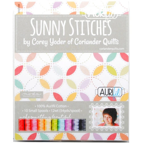 Aurifil Corey Yoder Sunny Stitches Aurifil Thread Kit 10 Small Spools 12 Weight CY12SS10
