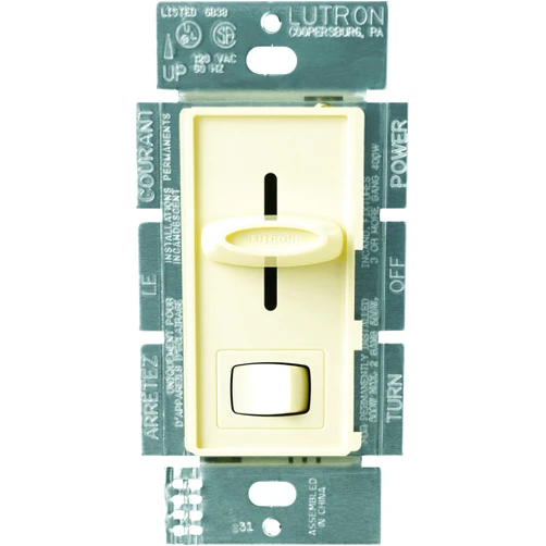 Lutron Skylark Dimmer Switch, Magnetic Low-Voltage 450-Watt/600 VA, Single-Pole/3-Way, SLV-603P-AL, Almond
