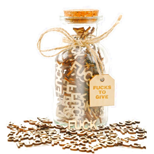JULEASEL Jar of Fucks 100 pas Fucks to Give Jar Dad Gifts Fuck Jar Wooden Cutout Letter Funny Gifts Gifts for Father's Day Gifts (Fxxk)