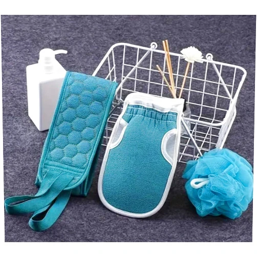 Generic 3pcs/Set Bath Body Shower Back Scrubber Brush Set for Shower Washer Easy to Clean Exfoliating Pad for Men Women Face and Back Washing Spa Massage - Bathroom Accessories