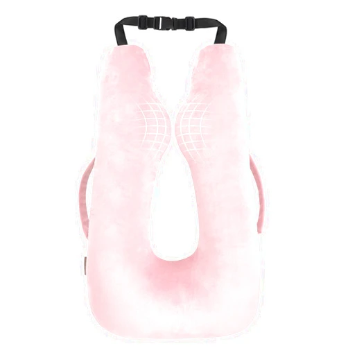 TinlyFinly Car Travel Pillow for Kids Adults, Raised Padding Head and Neck Support Car Seat Sleeping Pillow for Toddlers, Portable U Shaped Body Pillow for Car Seat On Road Trip (Pink)