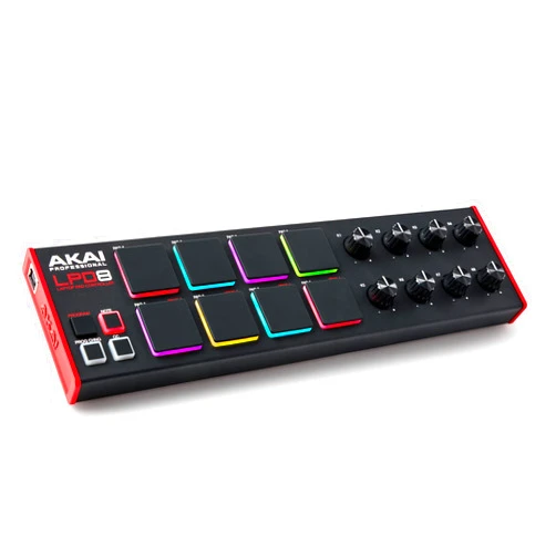 AKAI Professional LPD8 - USB MIDI Controller with 8 Responsive RGB MPC Drum Pads for Mac and PC, 8 Assignable Knobs and Music Production Software