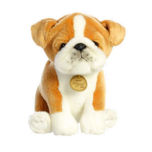 Aurora® Adorable Miyoni® Tots Bulldog Pup Stuffed Animal - Lifelike Detail - Cherished Companionship - White 8.5 Inches