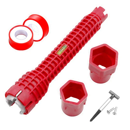 SDFSX Faucet Wrench，Sink Wrench Tool,Double Head Sink Installer Tool Water Pipe Spanner Tackle For Plumbers,Faucet Spanner Wrench(Three heads)