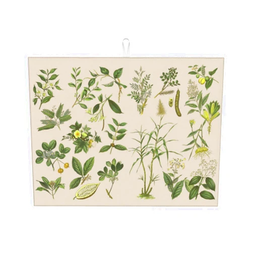 GOCGRV Flower Herbs Dish Drying Mat For Kitchen Counter 18 X 24 Inch Absorbent Dish Mat Reversible Drainer Drying Kitchen Mat