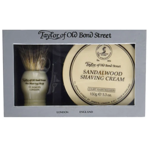 Taylor of Old Bond Street Pure Badger & Sandalwood Shave Cream Gift Box