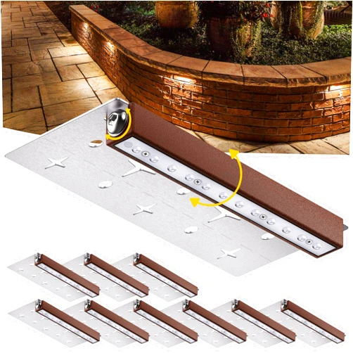 KIALUSH 10 Pack 7 Inch Landscape Lighting, 2.5W Hardscape Step Lights 12V-36V AC/DC, Low Voltage Outdoor Step Lights, Retaining Wall Lights, IP67 Waterproof Pavers Lights 2700K