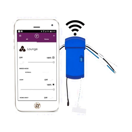 Fanimation WFR8531 fanSync Smart WiFi Receiver for 64” – 84” Wrap Custom Ceiling Fan, Blue
