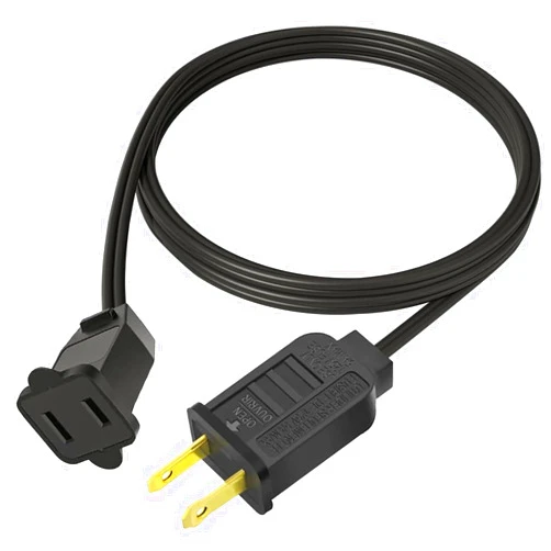 Kawaya Extension Cords 10FT UL Listed 2 Prong Plug Extender Cable Wire for Outdoor String Lights, Black