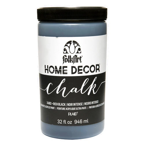FolkArt Home Decor Chalk Furniture & Craft Paint in Assorted Colors, 32 ounce, Rich black