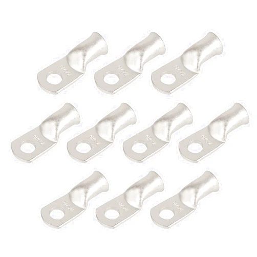 RIOCAN 10pcs 2 AWG-5/16”(M8) Tinned Ring Terminals Battery Lugs 2 Gauge Battery Cable Ends Heavy Duty Wire Lugs Battery Cable Connector Copper Lugs Battery Terminal Connectors