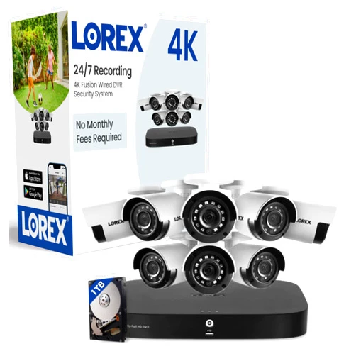 Lorex Fusion HD Security Camera System w/ 1TB DVR – 8 Channel Home Security System w/ 8 Analog Metal Bullet Cameras – Smart Motion Detection, Long Range IR Night Vision, Weatherproof Surveillance