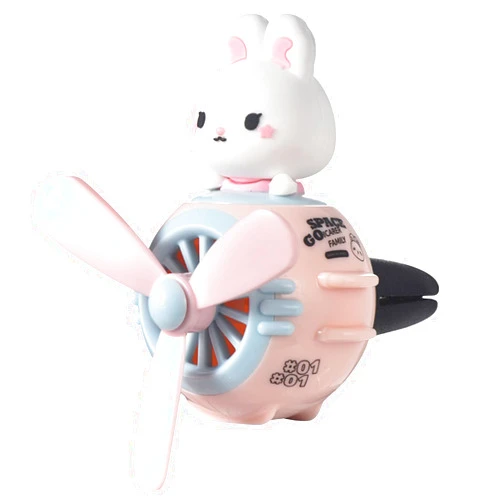 MISTHO Car Air Freshener Cartoon Cute Car Vent Fan Propeller Car Perfume Diffuser Decorative Creative Gift (Rabbit)