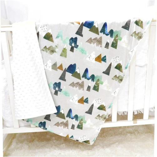 TANOFAR Baby Blankets, Adventure Mountains Minky Toddler Blanket for Boys Girls, Dotted Backing, Double Layer, Crib Receiving Blanket, for Nursery/Stroller/Toddler Bed/Carseat, 30 x 40 Inch