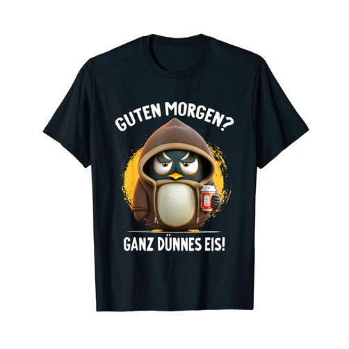 Lustiger Spruch I Tiere & Spaß Damen & Herren Monkey Coffee Saying Funny Guten Morgen Ganz Dünnes Eis T-Shirt
