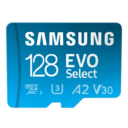 SAMSUNG EVO Select microSDMemory Card + Adapter, 128GB microSDXC, Up-to 160 MB/s, 4K UHD, UHS-I, C10, U3, V30, A2, for Mobile Phone, Smartphones, Nintendo-Switch, and Tablets (MB-ME128SA/AM)