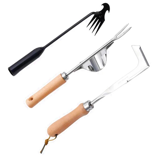 Theuzi 3 Pack Weed Puller Tool, Manual Hand Weeder Paver, Crack Weeder, Stainless Steel Crevice Weeding Digger Tool, Paving Brick Moss Removal, L-Shape Gardening Crack Sickle for, Lawn Edger and Driveway