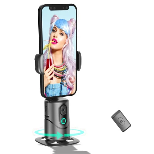 SYHsdzg Auto Face Tracking Phone Holder,No App Required,360° Rotation Phone Camera Stand with Remote and Gesture Control, Smart Shooting Tripod for Vlog/TIK Tok Live Streaming YouTube Video Recording