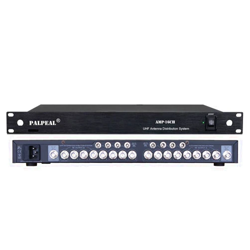 PALPEAL AMP-16CH 16 Channels UHF Wireless Antenna Power Distribution System,14 Outputs + 2 Cascade Ports,Microphone Antenna Splitter,Antenna Amplifier,Signal Amplifier for Wireless Microphone