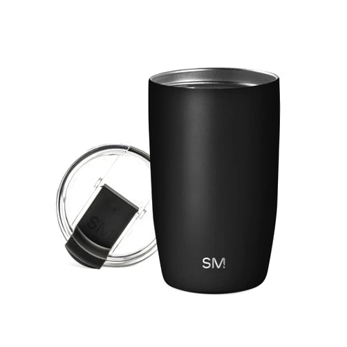 Simple Modern Travel Coffee Mug Tumbler with Flip Lid | Reusable Insulated Stainless Steel Cold Brew Iced Coffee Cup Thermos | Gifts for Women Men Him Her | Voyager Collection | 12oz | Midnight Black