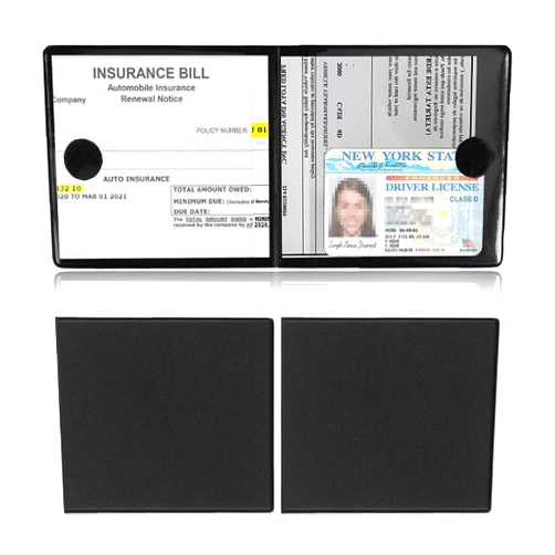 Kewucn 2 Pack Car Registration Insurance Holder, 10.55''×4.8'' Essential Auto Card Glove Box Organizer, Vehicle Interior Accessories Perfect for Most Car, Truck, SUV(Black)