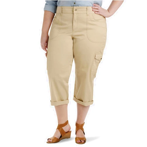 Lee Women's Relaxed Fit Austyn Knit Waist Cargo Capri Pant