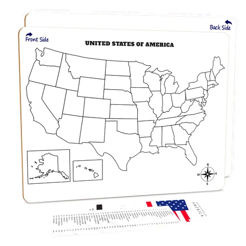 SCRIBBLEDO United States Map for Classroom Dry Erase Board for Kids Map of The United States 11”x14” White Board Teacher Student Classroom Learning Practice Travel USA Whiteboard