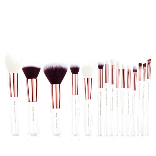 Jessup Brand 15pcs Pearl White/Rose Gold Makeup Brushes Make up Tool Kit Beauty Professional Eyeshadow Power Lipstick Blending Cheeck Cosmetic Brushes Set T220