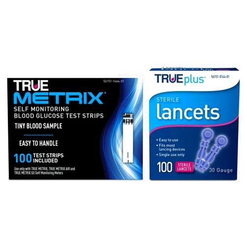 TRUE METRIX 100ct TRUE METRIX® Test Strips + 100ct TRUEplus® 30g Lancets