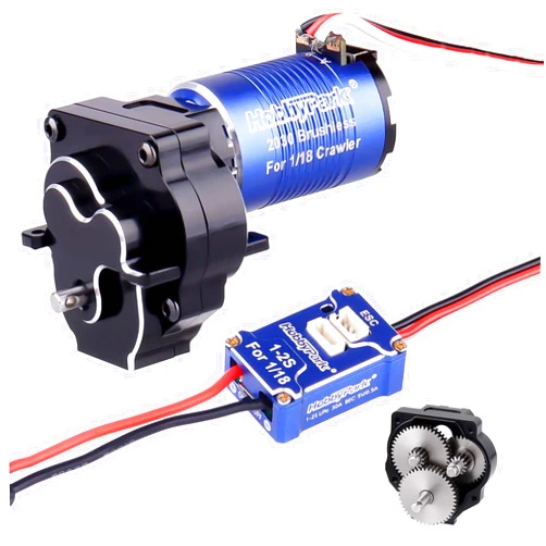 HobbyPark Brushless Motor and ESC Combo and Transmission Gearbox with Low Gears for 1/18 TRX4M Upgrade Parts Pre-Assembly Set