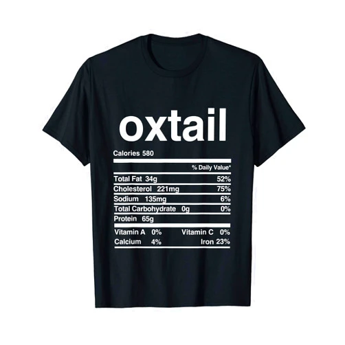 Tropique Jamaican Food Apparel Jamaican Oxtail Nutritional Value T-Shirt