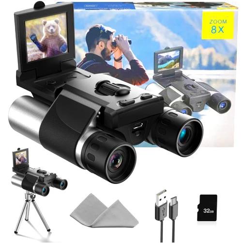 Anminto Digital Binoculars with Camera - 10x Optical Zoom 8X Digital Zoom, 2