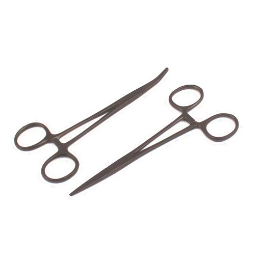 AAProTools Lot of 2 Straight & Curved Crile Hemostat Forceps Locking Clamps 5.5