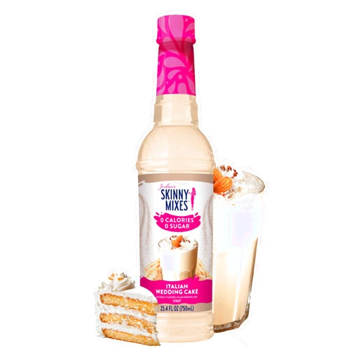 Jordan's Skinny Mixes Jordan's Skinny Syrups Sugar Free Coffee Syrup, Italian Wedding Cake Syrup Flavor, Zero Calorie Flavoring for Latte, Protein Shake, Cocktail & More, Gluten Free, Keto Friendly, 25.4 Fl Oz, 1 Pack