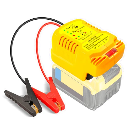 Fybemax Jump Starter Adapter for DeWalt 20V MAX Battery, 12V Portable Car Jump Cables, Automotive Booster Cable Adapter, Jump Starting Dead or Weak Batteries, Engine up to 3.5 Liters (NO Battery)