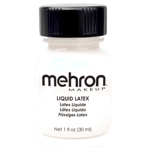 Mehron Makeup Liquid Latex | SFX Makeup | Halloween Latex Makeup | Latex Glue for Skin | Prosthetic Glue 1 fl oz (30 ml) (Clear Flesh)