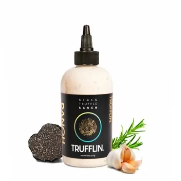 TRUFFLIN Ranch Dressing - Gourmet Black Truffle Infused Ranch with Organic Spices, Organic Garlic and Onion, Black Truffle Oil and More, Gluten Free and Soy Free (8.5oz)