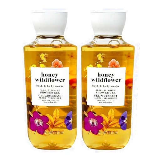 Bath & Body Works Signature Collection Shower Gel For Women10 fl oz Pack Of 2 (Honey Wildflower)