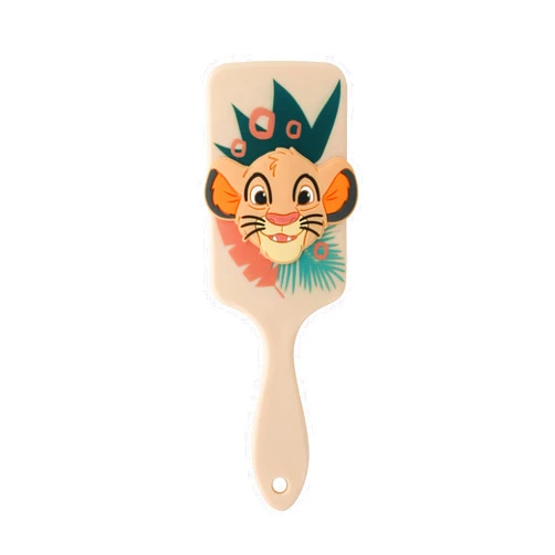 DISNEY ANIMALS - Lion King 3D Detangling Hair Brush - All Hair Types - Hairdressing Tool for Children and Adults - Soft Bristles - Official Product