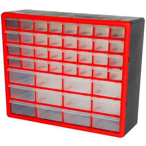 Ironton 44-Drawer Cabinet - 19 3/4in.W x 6 1/4in.D x 15 1/2in.H