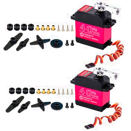 Stemedu 40KG Powerful RC Servo High Torque Servo Motor Digital Servo All Metal Gear Steering Servo Equipped with 25T Servo Arm, Ideal for 1/8, 1/10, 1/12 RC Car Crawler Robot | Adjustable Angle 270°