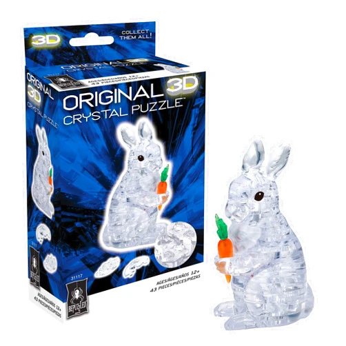BePuzzled, Rabbit Original 3D Crystal Puzzle, Ages 12 and Up