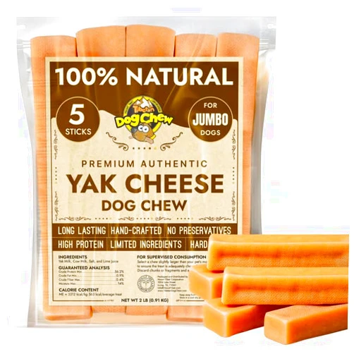 Tibetan Dog Chew Yak Cheese Sticks - Natural, Handmade Treats for Jumbo Dogs, Long-Lasting Entertainment, Perfect for Aggressive Chewers, Rawhide-Free, Grain-Free, Gluten-Free, 2 lb Bulk Jumbo