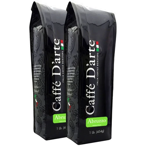 Caffe D'arte Abruzzo Ground Coffee, 1 Pound, Pack of 2