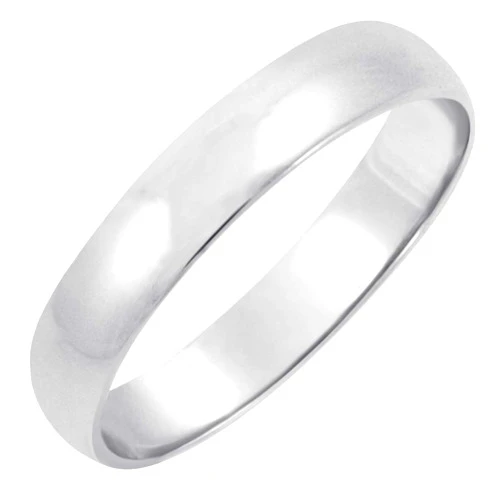 Oxford Ivy Men's Solid 14K Yellow or White Gold 4mm Classic Traditional Plain Wedding Band -Available Ring Sizes 8-14