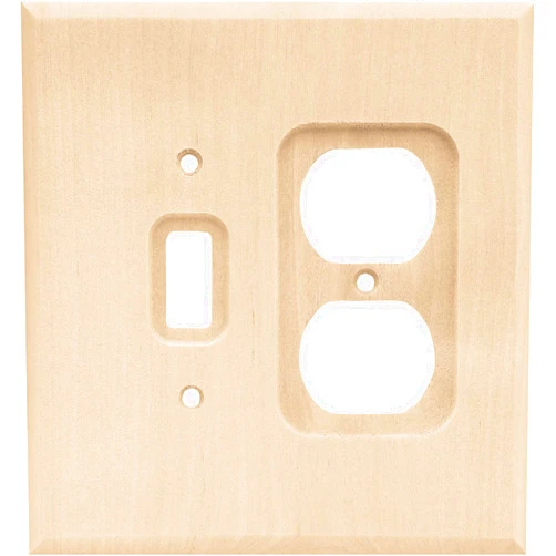 Franklin Brass W10396-UN-C Square Single Toggle Switch & Duplex, Unfinished Wood