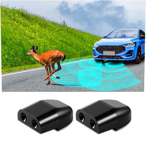 WINUERK 2PCS Deer Whistles for Car, Automotive Deer Warning Whistle Devices, Universal Deer Horn with Rubber Pads, Dual Construction Deer Warning Whistle Devices, Animal Alert Accessories for Cars