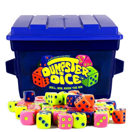 Big Discoveries Dumpster Dice - Fast-Paced Family Dice Game | Fun 4-Player Board and Dice Game with Dumpster, 80 Dice, and Graffiti Stickers | Perfect for Travel, Parties, and Game Night