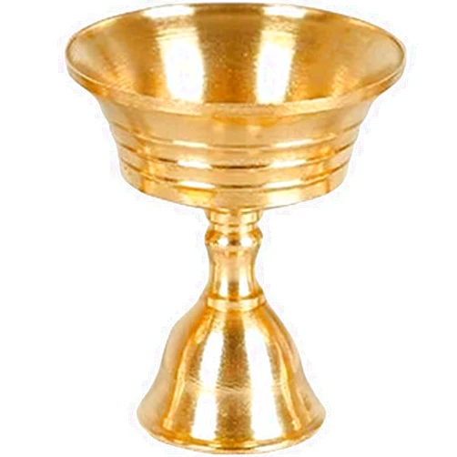 HOLIDYOYO Ghee Lamp Butter Lamp Holder Oil Lamp Buddhist Altar Supplies Golden Cup Candle Holder Tealight Candle Holder Buddhist Decoration