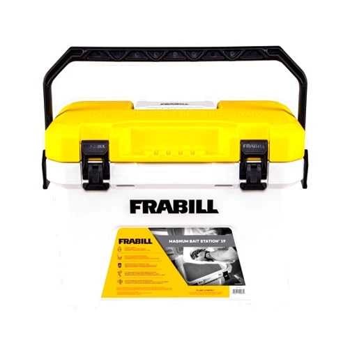 Frabill Magnum Bait Station 19 Quart Live Bait Well, White and Yellow